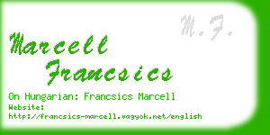 marcell francsics business card